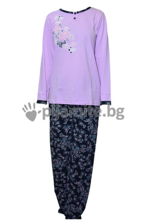 Дамска пижама - дълъг ръкав Цветя 11683